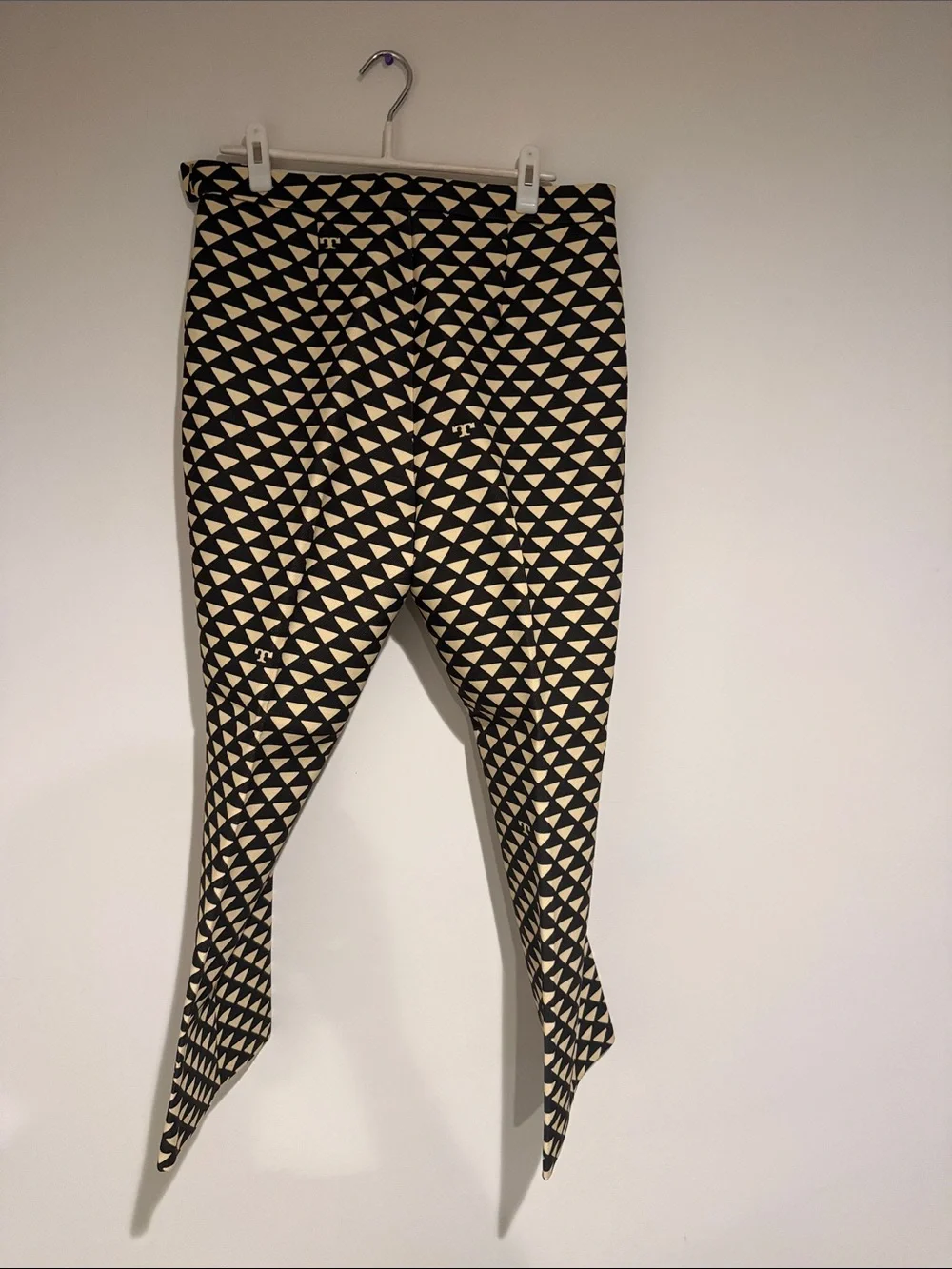 Tory Burch Black and Cream Triangle-Print Men’s Pants